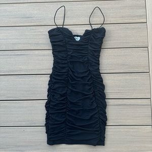 Princess Polly Black Ruched Mini Dress